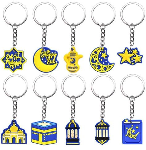 Zghhc 10 Pièces Eid Mubarak Porte-clés Islam Porte-clés Musulman Suspendu Porte-clés Eid Porte-clés Adulte Clés De Voiture Bibelots