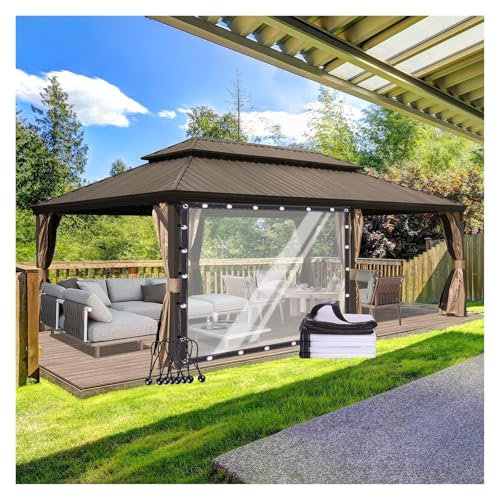 Bâche en PVC imperméable avec œillets pour pergola Carport Transparent Taille personnalisable 5 x 3 m