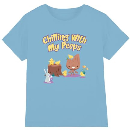 Guardians of The Galaxy Boy's Guardians of The Galaxy Groot Chilling with My Peeps Unisex Kids T Shirt T-Shirt