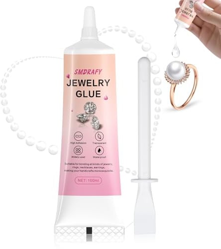 Cola Transparente, Pegamento para Joyas, Pegamento Textil, Para Pegar Cristales, Artesanías, Accesorios de Moda y Productos Hechos a Mano,100ML