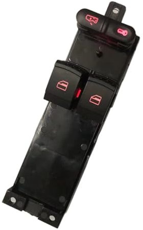 Fensterheberschalter Für Skoda Für Fabia Für Octavia Für Praktik 6Y 1999 2000 2001 2002 2 Tür Fensterheberschalter 1J3959857A Fensterheber Schalter(Red)