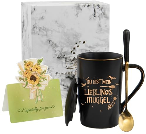 PureHaus Lustige Geschenk, Du bist mein Lieblings Muggel Kaffeetasse, Geburtstag Weihnachten Geschenk für Freund Klassenkamerad, 400ml Schwarz