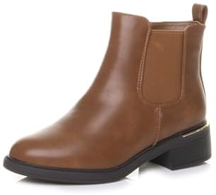 AJVANI Womens ladies flat low heel stretchy gusset chelsea ankle boots size 6 39