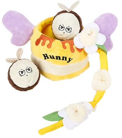 JSGHGDF Easyly to Clean Plush Interactively Toy Honeys Pots with Squeaker for Dog Enrichment Bites Resistant Toy Easyly Clean Toy