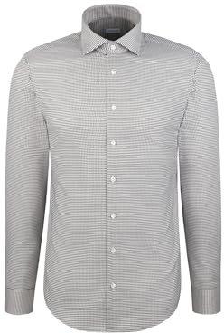 Seidensticker Herren Business Hemd Slim 1/1 Kentkragen Bügelfrei 100% Baumwolle