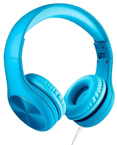 LilGadgets Connect+ Pro - Auriculares con cancelación de Ruido para niños, diseñados Pensando en la Comodidad de los niños, Plegables sobre la Oreja con micrófono en línea, Auriculares con Cable,