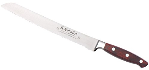 K SABATIER - Pain 23 Cm Gamme Elegance - Acier Inoxydable - Manche Bois - 100% Forge - Entièrement Fabrique en France