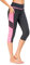 Flatik Damen Netzoberfläche Sport Gym Yoga Laufen Fitness Leggings Hose, Grau Pink(3/4 Capri), S