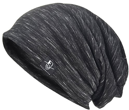 VECRY Herren Slouch Hollow Mütze Thin Sommer Cap Strickmützen Beanie Skullcap (Multi-Schwarz)