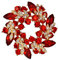 EVER FAITH Cristal Autrichien Mariage Marié Feuille Fleur Couronne Broche Rouge Ton d'or