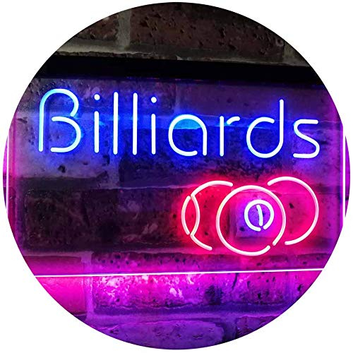 ADVPRO Billiards 9 Ball Game Room Pool Snooker Décor Man Cave Dual Color LED Barlicht Neonlicht Lichtwerbung Neon Sign Blau & Rot 300 x 210mm st6s32-i2590-br