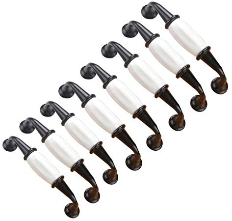 Paket mit 8 Schrankgriffen für Schranktür, Schrank, Schublade, Kommode, Schublade, Aluminium- und Keramikgriffe, Lochabstand 96 mm