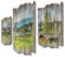 Kreative Feder 3-teilige Designer Wandgarderobe Alpenseepanorama - Flurgarderobe Wandpaneele Größe 95x60cm aus MDF (Alpensee-Panorama)