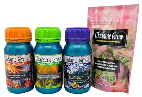 MADAME GROW - Fertilizzante organico - Fertilizzante per la fioritura - KIT TATOO BLOOM - (3x 250ml + 30g)