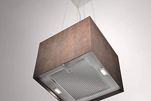Airforce Concrete 40cm Island Lamp Cooker Hood with Integra System - Brown Oxide