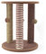 SONGWAY Cat Scratching Post Tree - Cat Tree with 3 Scratching Poles and Dangling Balls, Carpeted Base and Perch, Interactive Scratcher Toy for Indoor Cats Kittens, Brown