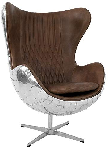 Vintage Line Design Schalensessel Saltum Cuba Brown Ledersessel Echtleder