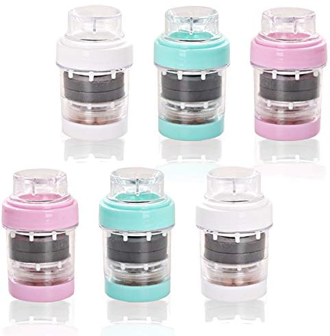 Gresunny 6 pezzi rubinetto acqua carbone attivo mini filtro rubinetto acqua depuratore rubinetto da cucina filtro per lacqua del rubinetto purificatore d'acqua per cucina bagno casa