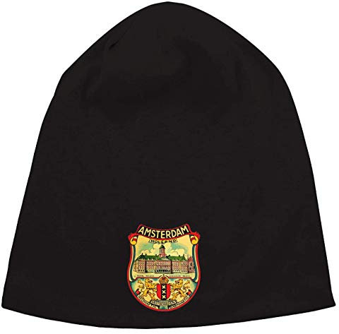Amsterdam Holland Royal Palace Retro Graphic Jersey Beanie Hut Dünne Slouch Cap Unisex One Size