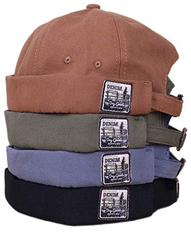 4UFIT Cappello Docker Leon senza visiera arrotolato con polsino arrotolato Harbour senza visiera Skull Docker Beanie Cap per uomini e donne, Nero/Blu/Verde/Caffè, Taglia unica