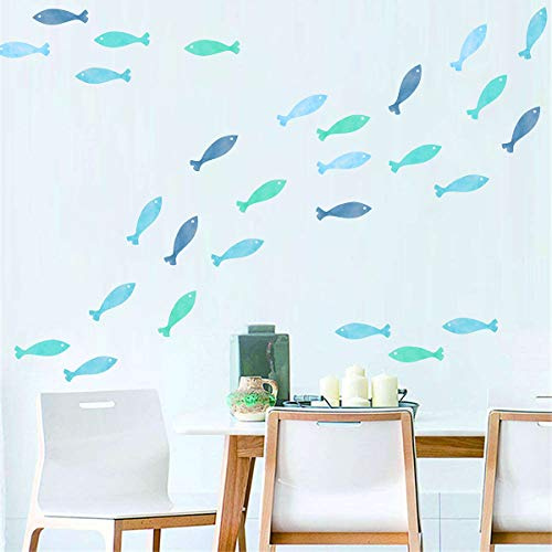 Wandaufkleber mit Fischmotiv, Motiv: Ozeanfisch, für Kinder, zum Abziehen und Aufkleben, abnehmbare Wandaufkleber, Kinderzimmer-Dekoration