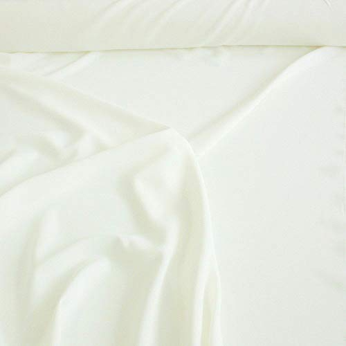 TOLKO Modestoff | Dekostoff universal Stoff zum Nähen Dekorieren | Blickdicht, knitterarm | 150cm breit Meterware Bekleidungsstoffe Dekostoffe Vorhangstoffe Nähstoffe Basteln Patchwork (Creme Weiß)