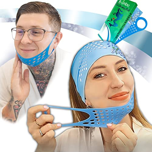 BYONDO Reusable Double Chin Strap - V Shaped mask - Comfortable Soft TPE Chin Strap – Facial Strap with Headband - One Size Fits All - for Men and Women