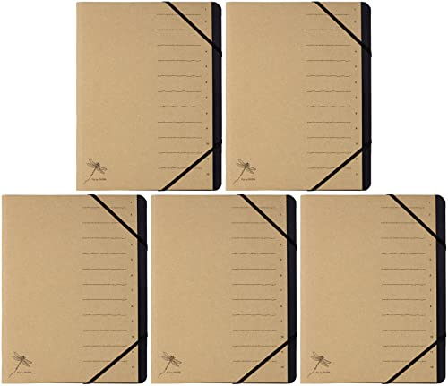 Pagna Ordnungsmappe Pur, 12 Fächer, schwarzes Eckspanngummi, Recyclingkarton mit dezentem Druck (5)