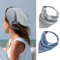 Zoestar Boho Dreiecks-Kopftücher Chiffon-Kopftuch Stirnbänder reine Farbe Haar Bandanas Turban Haarschals Elastisches Haarband für Frauen und Mädchen, 2 Stück (Seeblau und Grau)