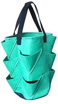 Pflanzen Tasche 3 Farben Blume hängende Tasche Garten pflanztasche Blume Topf Planter für erdbeer Tomate Chili Pfeffer wachsender sämling Topf (Color : Light Green)