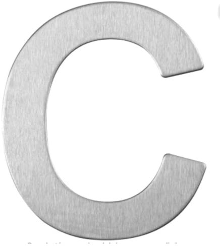 Nakloe - Numero de maison exterieur - Numero maison - Hauteur 8 cm - Adhésif - Numero de rue moderne brossée - Numero boite aux lettres (C)