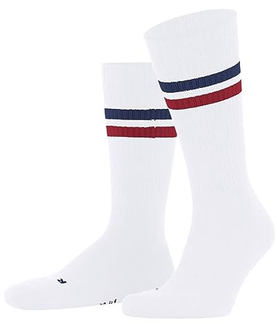 FALKE Unisex Socken Dynamic U So Baumwolle gemustert 1 Paar, Weiß Weiss-Blau-Rot 2068, 39-41