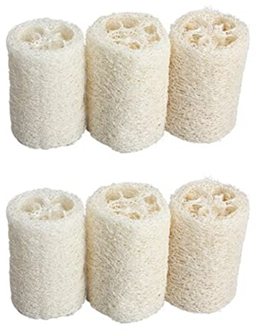 suoera 6Pzs Depurador Esponja de Ducha de Cuerpo de Bano Estropajo Natural (Grande)