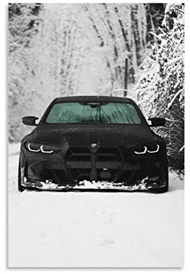 Sportauto-Poster für BMW G80 M3 Super Car Racing Car Poster Dekorative Malerei Leinwand Wand & Kunstbild Druck Moderne Familie Schlafzimmer Dekor 60 x 90 cm