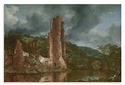 Landschaft mit den Ruinen des Schlosses von Egmond von Jacob Van Ruisdael Poster Gemälde
