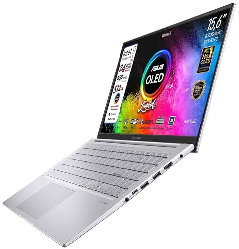 ASUS Computer portatile, Intel i7, Ram 24 Gb, SSD pci 512 Gb, 15,6 FHD Oled, Hdmi, bt, webcam, Wi-fi, 4 Usb, Bt, Win 11, tastiera italianaretroilluminata, preconfigurato, Garanzia Italia