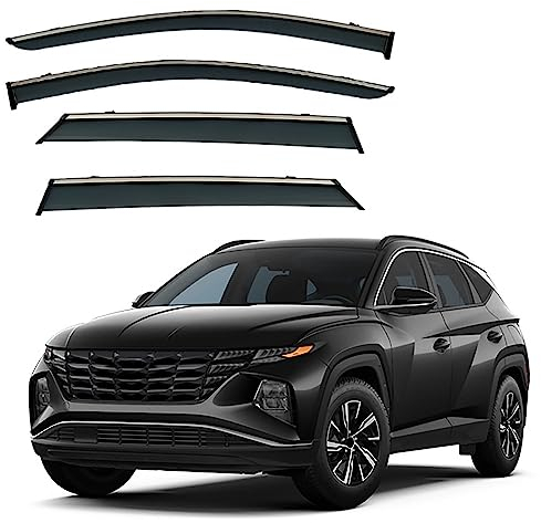 BROleo 4 Stück Auto Autofenster Windabweiser für Hyundai Tucson (LWB) MK4/NX4 2021 2022 2023, Regenabweiser Wasserdicht Schatten Deflektoren Auto Zubehör