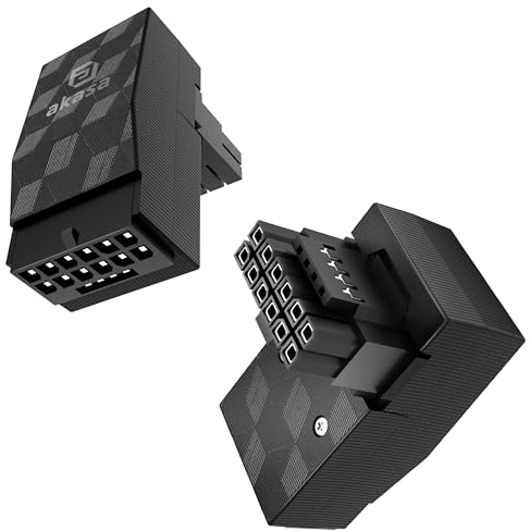 Akasa 90 Degree 12VHPWR Adapter 12+4-Pin to 12+4-Pin Male to Female Connector, Maximum 600W, ATX 3.0 PSU, Compatible with RTX 4090 4080 4070Ti 3090Ti Graphics Card, AK-CBPW29-BK