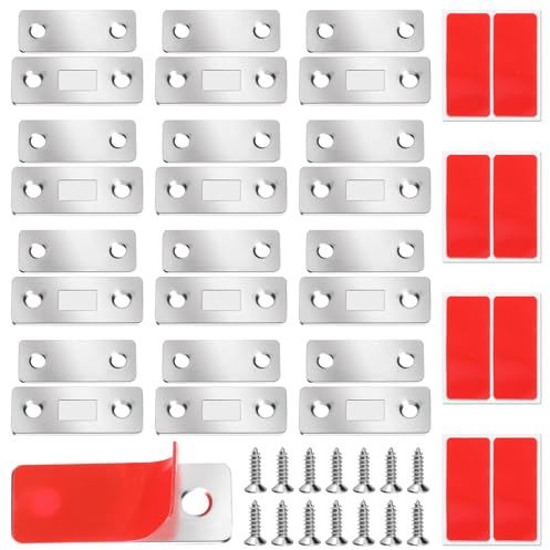 Swpeet Drawer 12-Pack-Edelstahl-Schrank-magnetischer Fang, ultradünner Schrank-magnetischer Fang Kleber Schrank-Tür-Magnete für Schiebetür-Küchenschrank-Verschluss-Schrank-Tür-Schließer