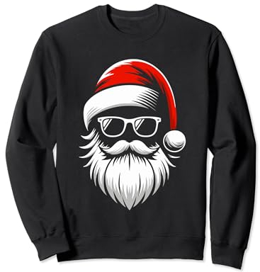 Weihnachtsmann Mütze Bart Santa Papa Opa Mann Weihnachts Sweatshirt