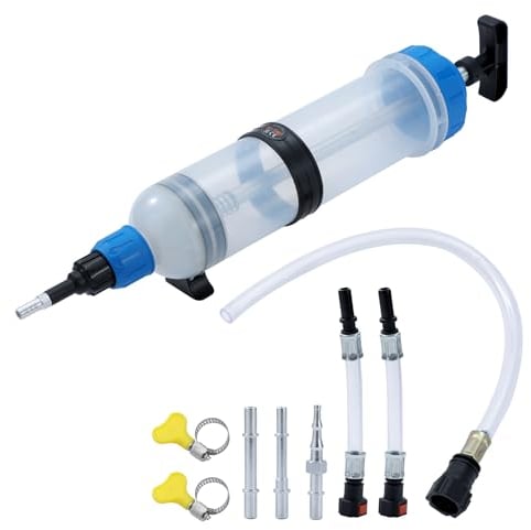 KATSU Oil Fluid Extractor 1.5L Large Capacity Oil Suction Syringe Brake Fluid Extractor Manual Automotive Transmission Gearbox Oil Engine Coolant Transfer Pump with Hose 450832