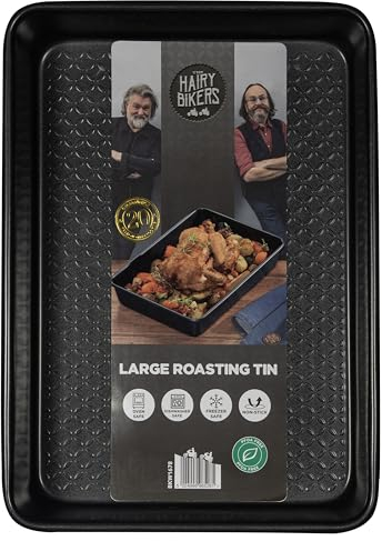 Hairy Bikers Bakeware, Large Roasting Tin, Non-Stick Coating, PFOA Free, Oven Safe, Dishwasher Safe, Freezer Safe, Black