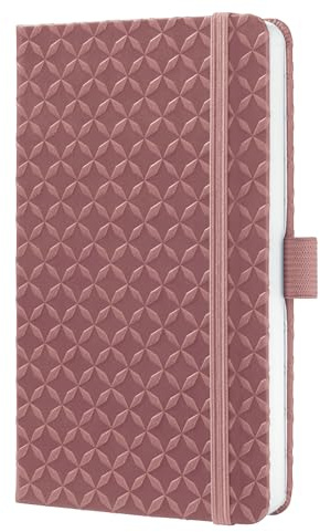 Sigel JN134 Notizbuch A6 liniert dunkelrot, Tagebuch Jolie, Hardcover, Gummiband, Stifteschlaufe, Einstecktasche, vegan, aus nachhaltigem Papier