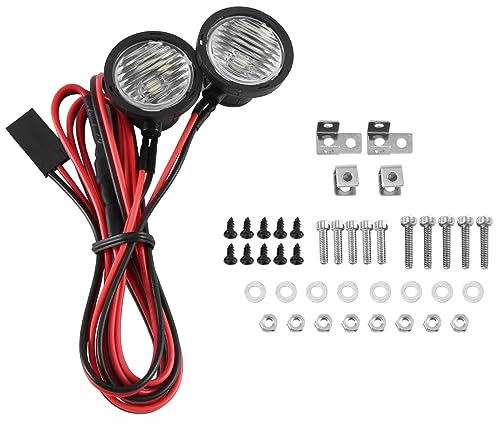 Dewedrt 2 Stück LED Scheinwerfer Scheinwerfer für 1/10 RC Crawler Car TRX4 TRX6 Axial SCX10 90046 Wraith RR10 VS4-10