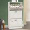 3 Drawer Shoe Cabinet Cupboard Shoe Storage Organizer 3 Tier Shoe Rack Pull Down Wooden Furniture Shoes Cupboards for Hallways, Entryway, Living Rooms, White Marble, 60W x 24D x 112H cm