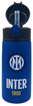 Seven Borraccia F.C. INTER Calcio, Nero Blu, Borraccia Termica in Acciaio Inox Interno Esterno, Mantenimento Temperatura fino a 24h, Borraccia Scuola Bambino - Bottle Termica