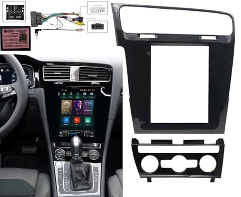 9,7 Zoll Blende/Fit for Golf 7 2014-2018 Auto Radio GPS MP5 Android-Player Stereo 2 Din Dash Board Panel Rahmen Abdeckung (Color : Frame Cable canbus)