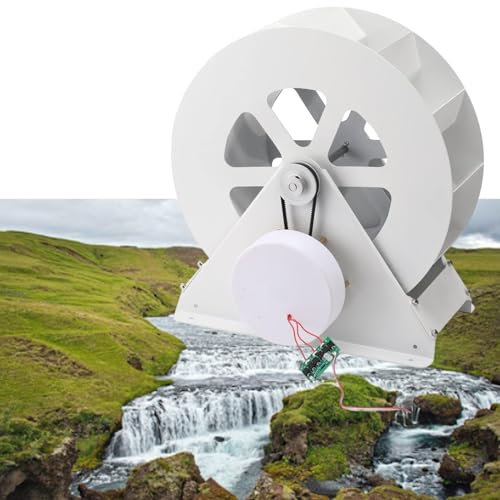 TBANVOO Generador De Turbina HidroeléCtrica De 100W,Rueda HidráUlica,Central HidroeléCtrica,GeneracióN De Electricidad Tipo Disco De Baja Velocidad,Rueda De Viento Y Agua Al Aire Libre