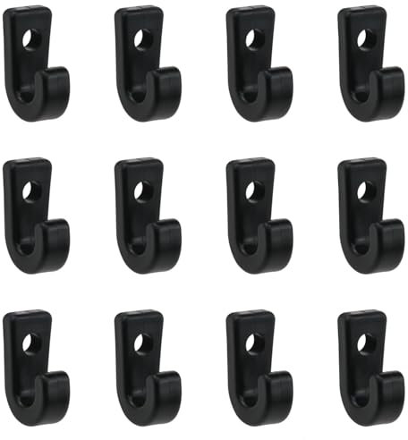 Dsjnf Schwarze Nylon-Gurthaken, Kajaks, J-Haken für Sicherheitskajaks, Kajaks, Ersatzteile, Kajaks, Bungee-Haken für Boote, Zubehör, 12 Stück