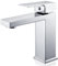 Wasserhahn Bad Waschtischarmatur Chrom, Bad Armatur Mischbatterie Wasserhahn Eckig mit Höhe 164mm, Waschtisch Armatur Einhebelmischer, Wasserhähne Bad Heiß und Kalt Einstellbar, G3/8